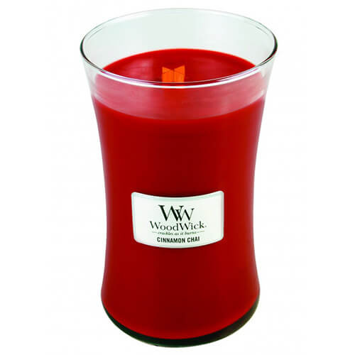 Woodwick Cinnamon Chai vonná svíčka s dřevěným knotem 609.5 g