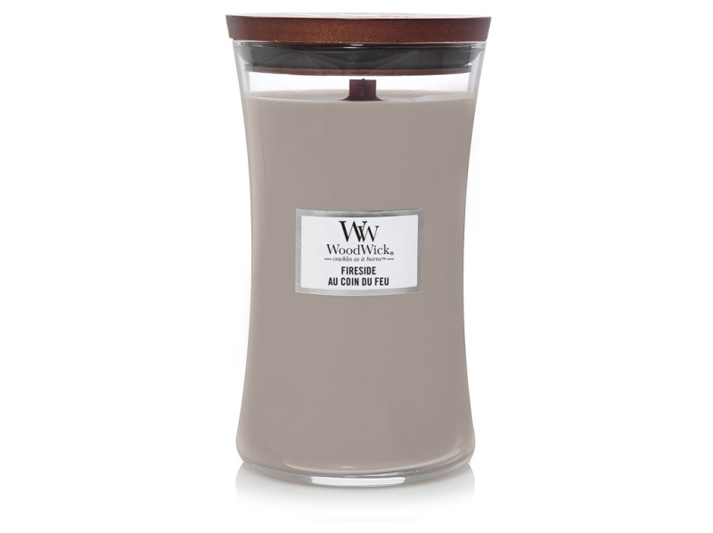 Woodwick Fireside Au Coin Du Feu vonná svíčka s dřevěným knotem 609.5 g