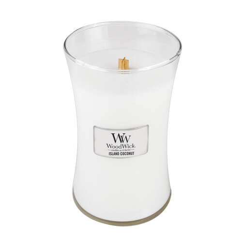 Woodwick Island Coconut vonná svíčka s dřevěným knotem 609.5 g