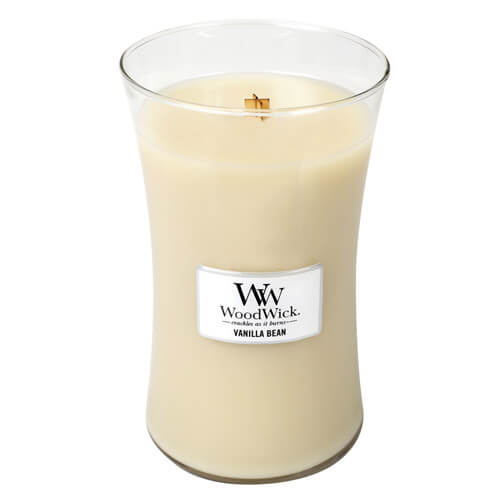 Woodwick Vanilla Bean vonná svíčka s dřevěným knotem 609.5 g