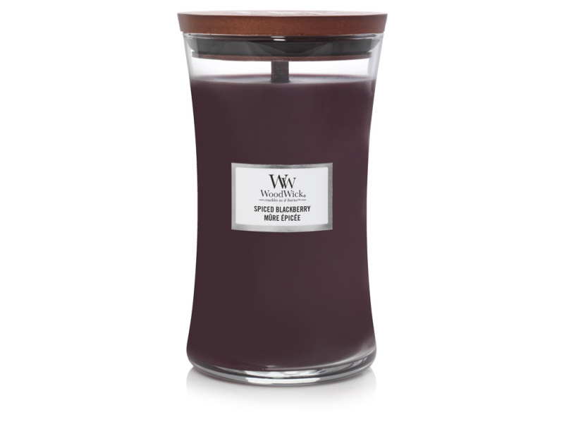 Woodwick Spiced Blackberry vonná svíčka s dřevěným knotem 609,5 g