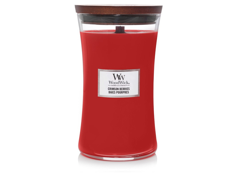 Woodwick Crimson Berries vonná svíčka s dřevěným knotem 610 g