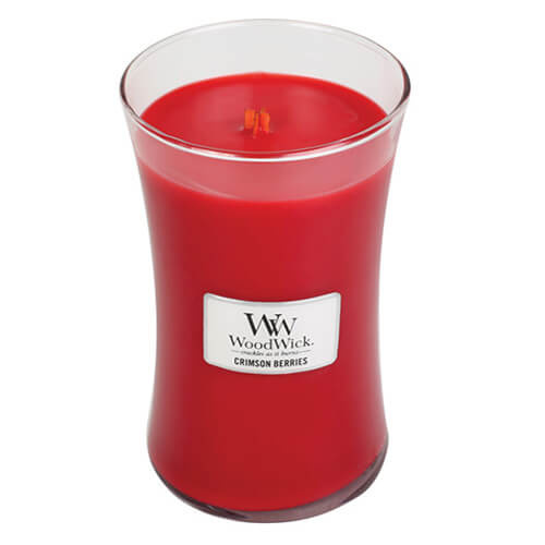 Woodwick Crimson Berries vonná svíčka s dřevěným knotem 610 g