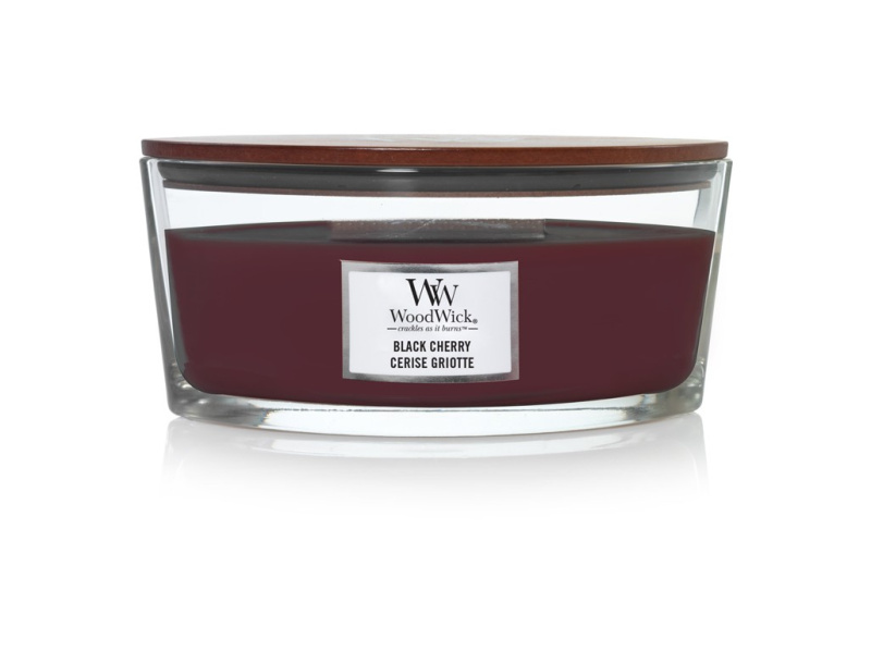 Woodwick Black Cherry vonná svíčka s dřevěným knotem (hearthwick) 453 g