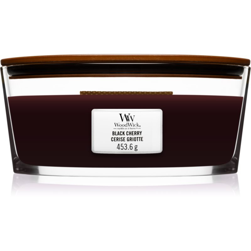 Woodwick Black Cherry vonná svíčka s dřevěným knotem (hearthwick) 453 g