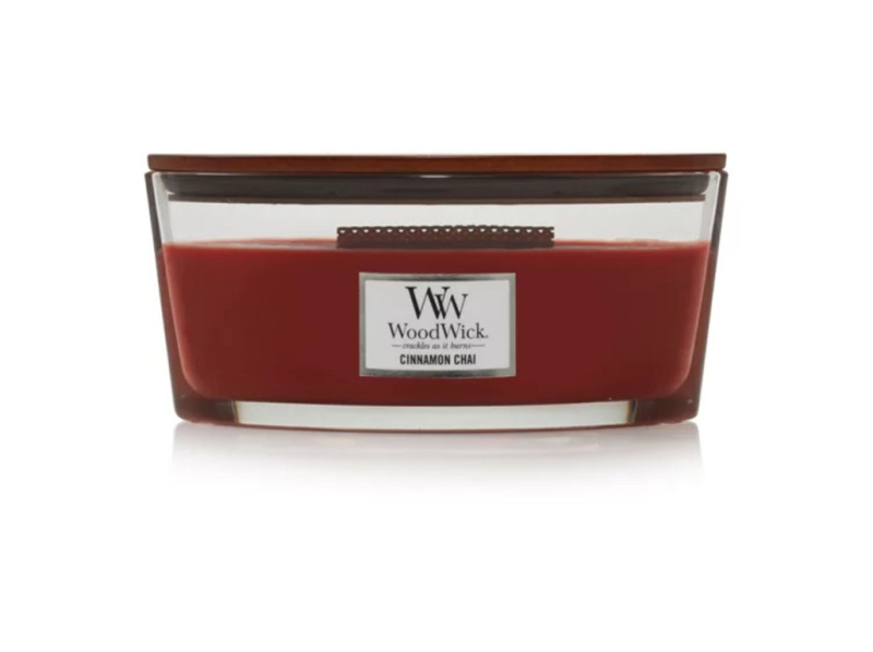 Woodwick Cinnamon Chai vonná svíčka s dřevěným knotem (hearthwick) 453 g