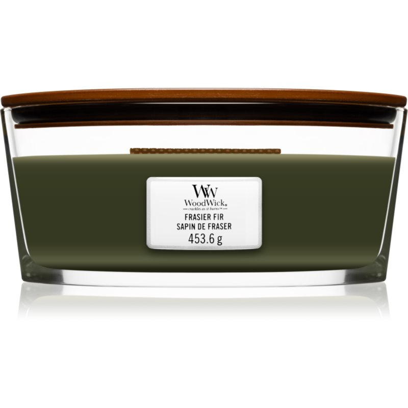 Woodwick Frasier Fir vonná svíčka s dřevěným knotem (hearthwick) 453.6 g