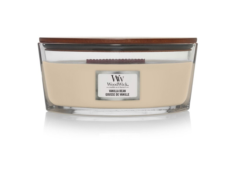 Woodwick Vanilla Bean vonná svíčka s dřevěným knotem (hearthwick) 453.6 g
