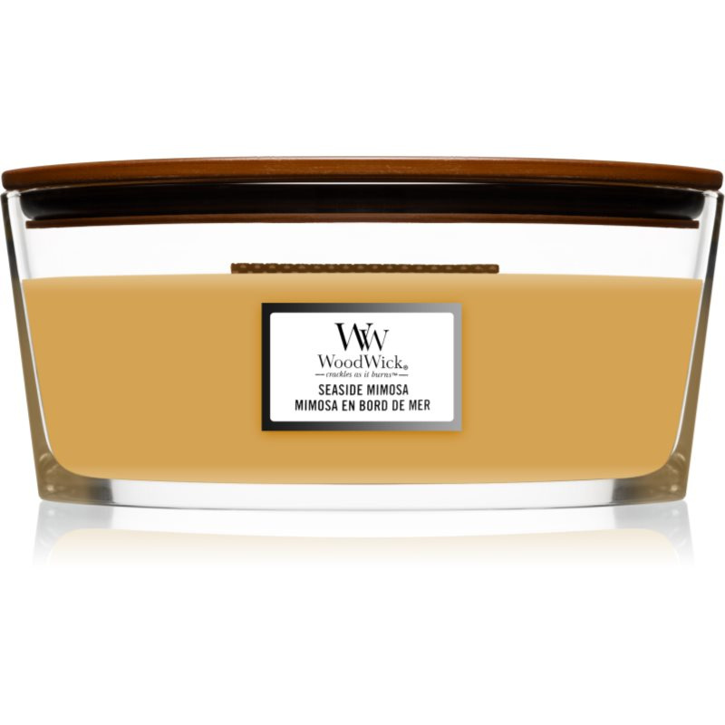 Woodwick Seaside Mimosa vonná svíčka s dřevěným knotem (hearthwick) 453.6 g