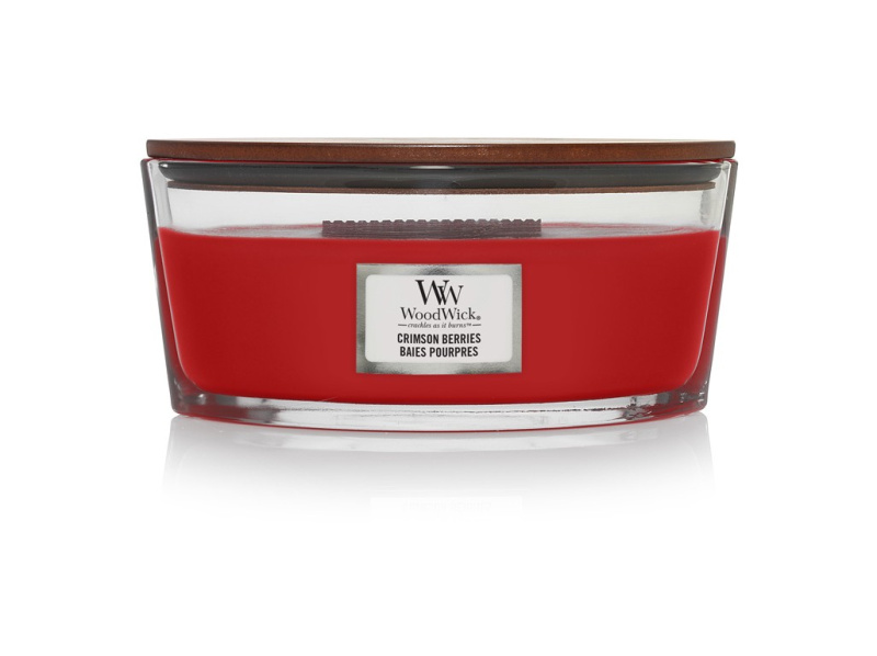 Woodwick Crimson Berries vonná svíčka s dřevěným knotem (hearthwick) 453,6 g