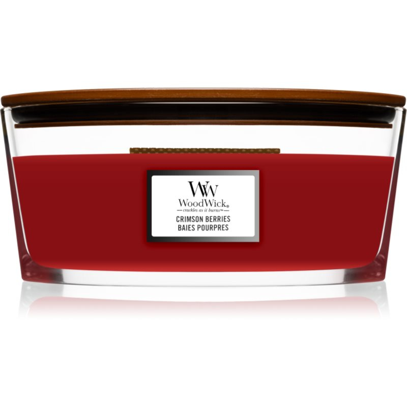 Woodwick Crimson Berries vonná svíčka s dřevěným knotem (hearthwick) 453,6 g