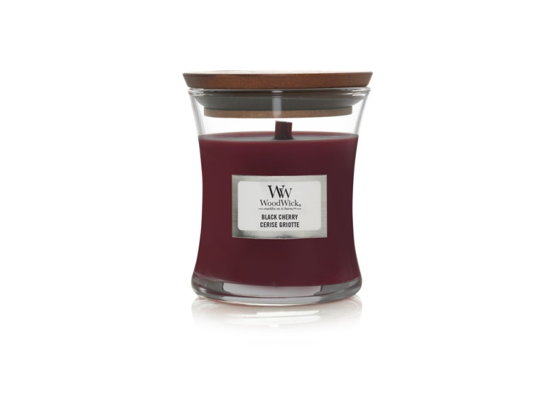 Woodwick Black Cherry vonná svíčka s dřevěným knotem 275 g