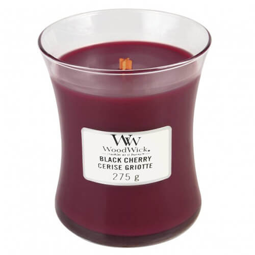 Woodwick Black Cherry vonná svíčka s dřevěným knotem 275 g