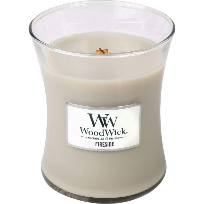 Woodwick Fireside Au Coin Du Feu vonná svíčka s dřevěným knotem 275 g
