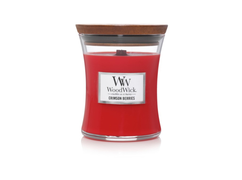 Woodwick Crimson Berries vonná svíčka s dřevěným knotem 275 g