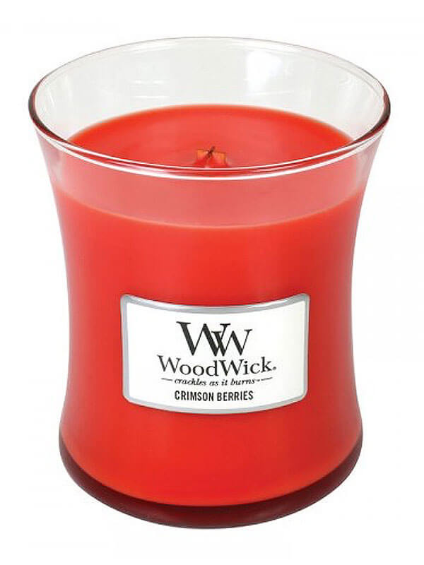 Woodwick Crimson Berries vonná svíčka s dřevěným knotem 275 g