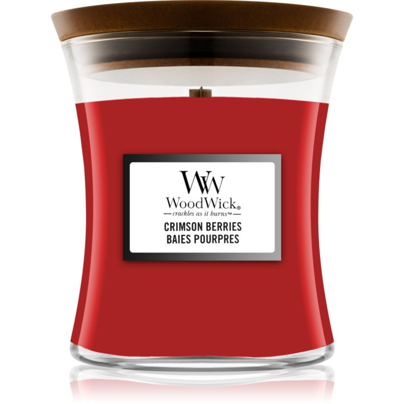 Woodwick Crimson Berries vonná svíčka s dřevěným knotem 275 g