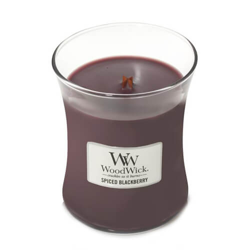 Woodwick Spiced Blackberry vonná svíčka s dřevěným knotem 275 g