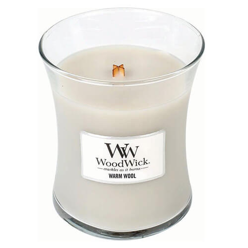 WoodWick Vonná svíčka váza Warm Wool 275 g