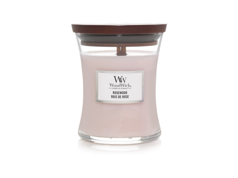 Woodwick Rosewood vonná svíčka s dřevěným knotem 275 g
