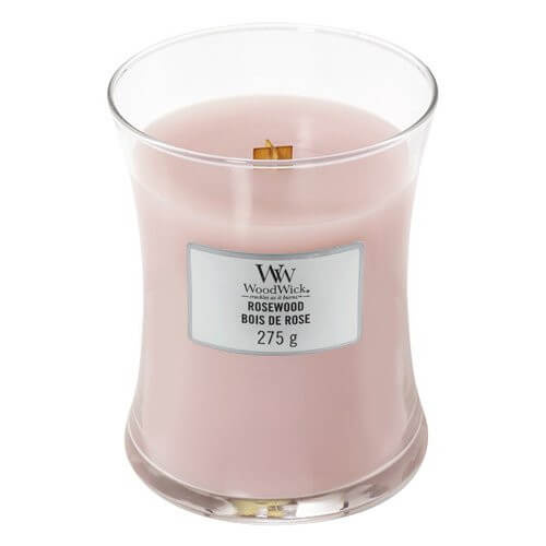 Woodwick Rosewood vonná svíčka s dřevěným knotem 275 g