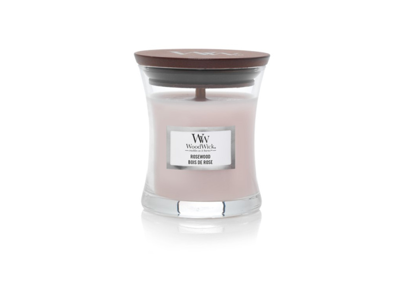 Woodwick Rosewood vonná svíčka s dřevěným knotem 85 g