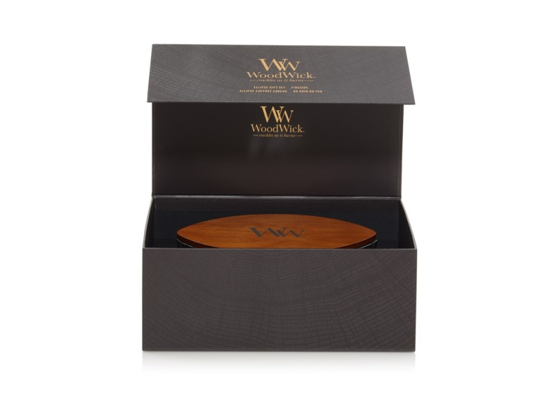 Woodwick Fireplace Fireside vonná svíčka s dřevěným knotem (hearthwick) (gift box) 453 g
