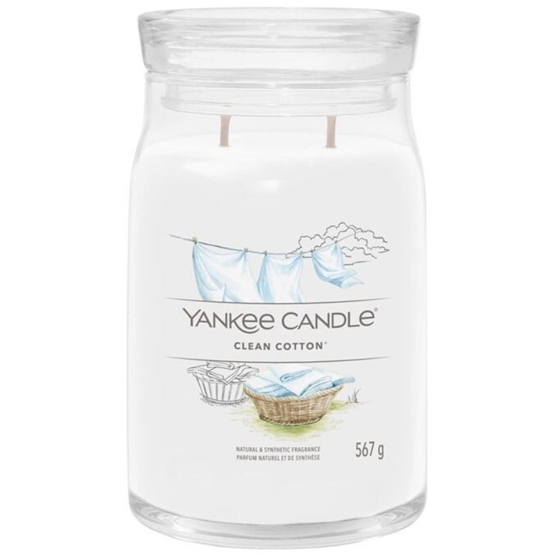 Yankee Candle Clean Cotton vonná svíčka Signature 567 g