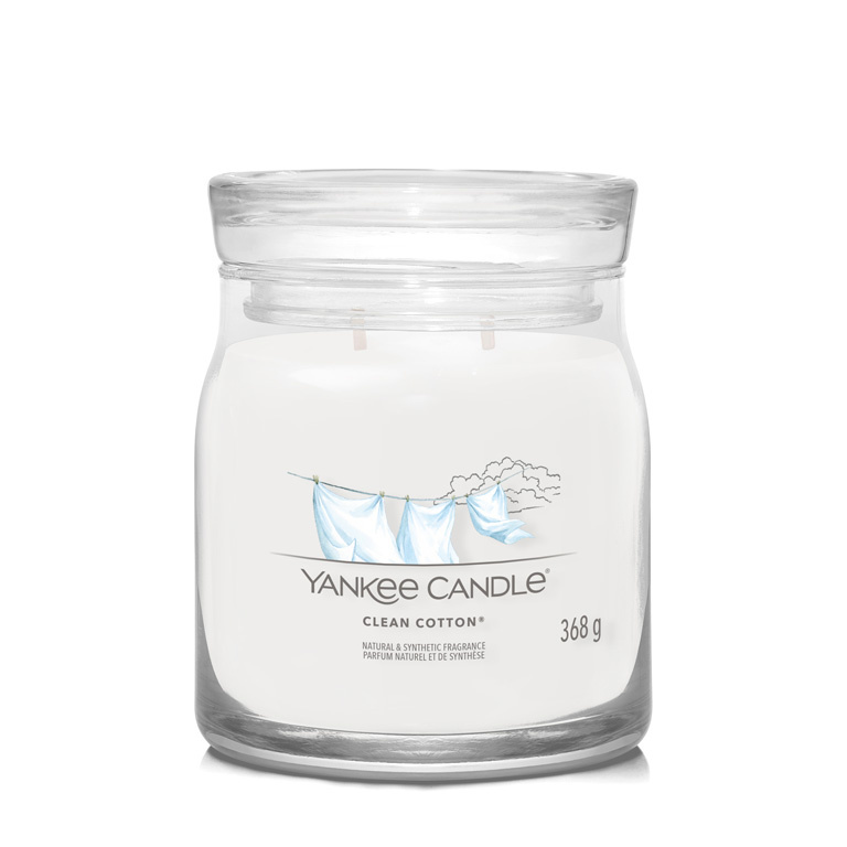 Yankee Candle Clean Cotton vonná svíčka Signature 368 g