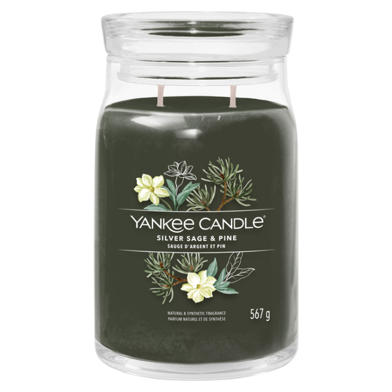 Yankee Candle Silver Sage & Pine vonná svíčka Signature 567 g