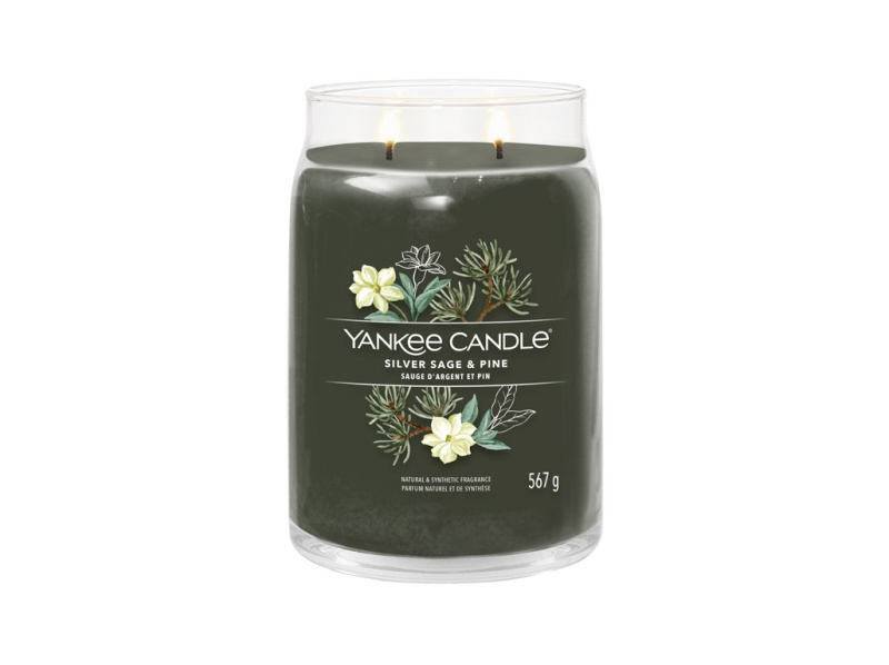 Yankee Candle Silver Sage & Pine vonná svíčka Signature 567 g