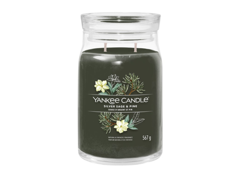 Yankee Candle Silver Sage & Pine vonná svíčka Signature 567 g
