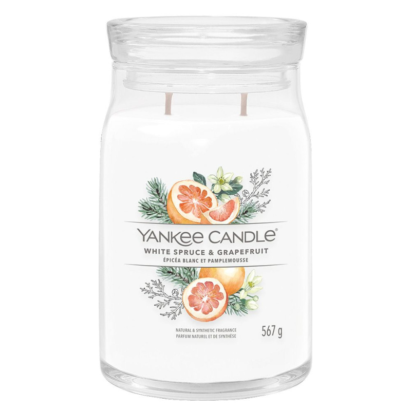 Yankee Candle White Spruce & Grapefruit vonná svíčka 567 g