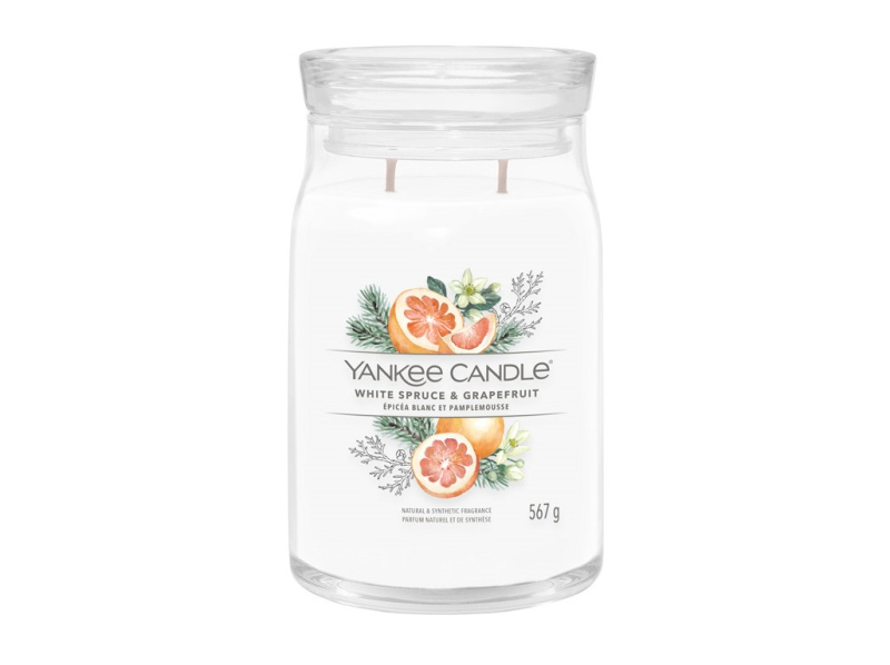 Yankee Candle White Spruce & Grapefruit vonná svíčka 567 g