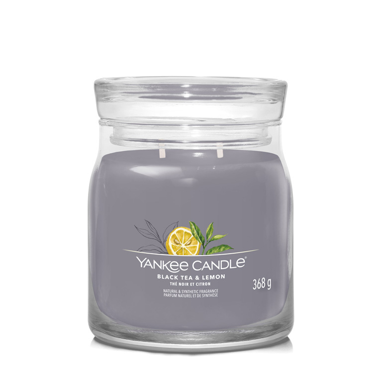 YANKEE CANDLE BLACK TEA & LEMON SIGNATURE STŘEDNÍ