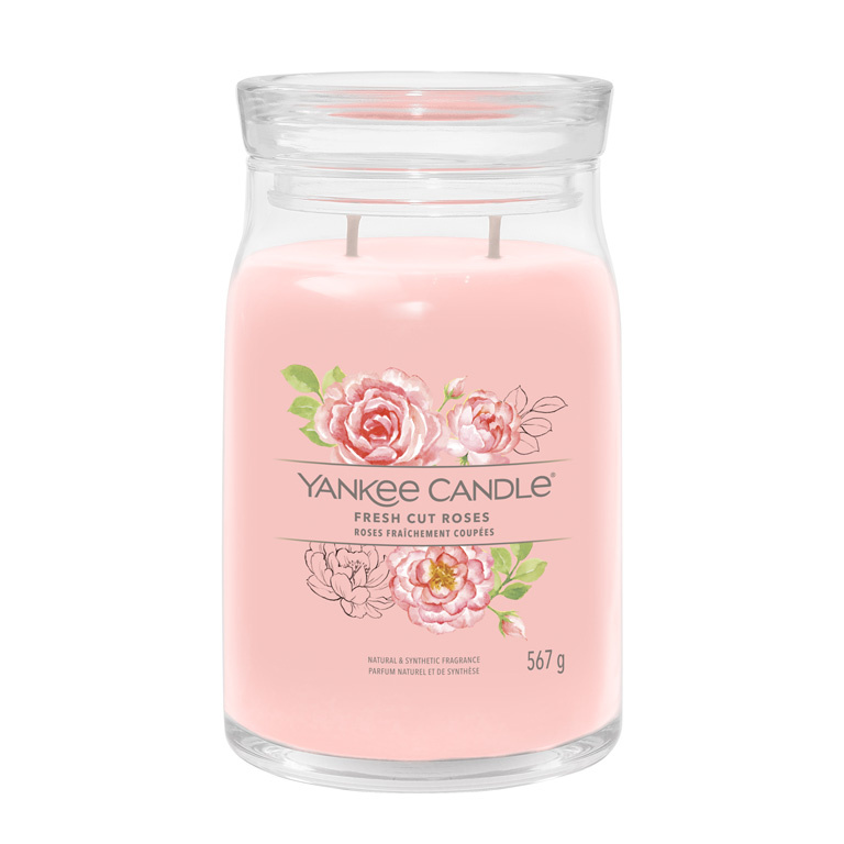 Yankee Candle Fresh Cut Roses vonná svíčka Signature 567 g