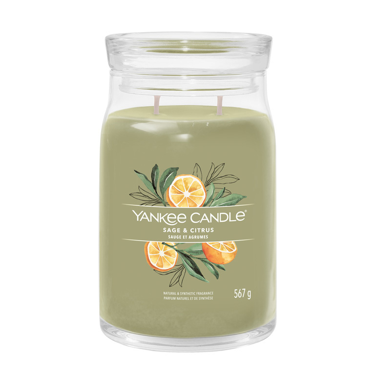 Yankee Candle Sage & Citrus vonná svíčka Signature 567 g