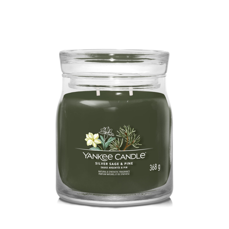 Yankee Candle Silver Sage & Pine vonná svíčka Signature 368 g