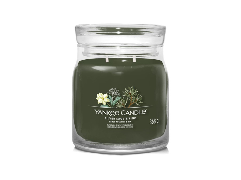 Yankee Candle Silver Sage & Pine vonná svíčka Signature 368 g