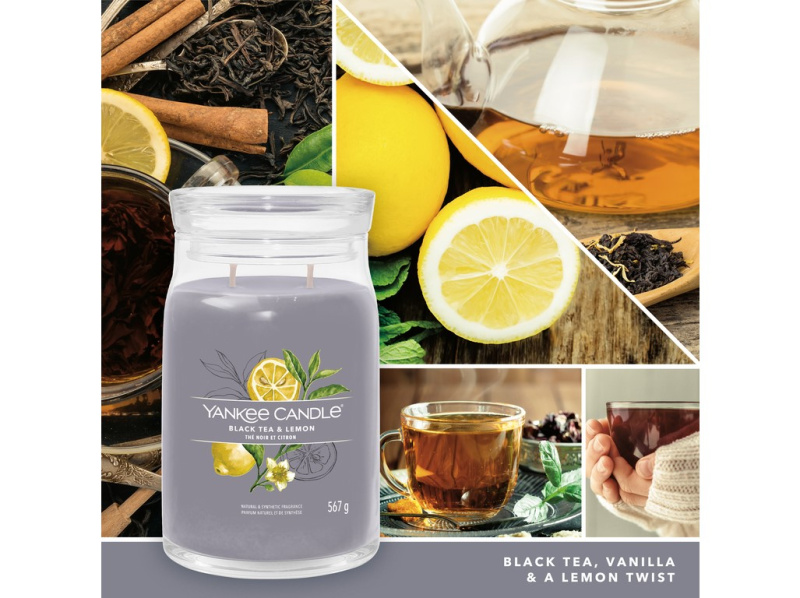 Yankee Candle Black Tea & Lemon vonná svíčka 567 g