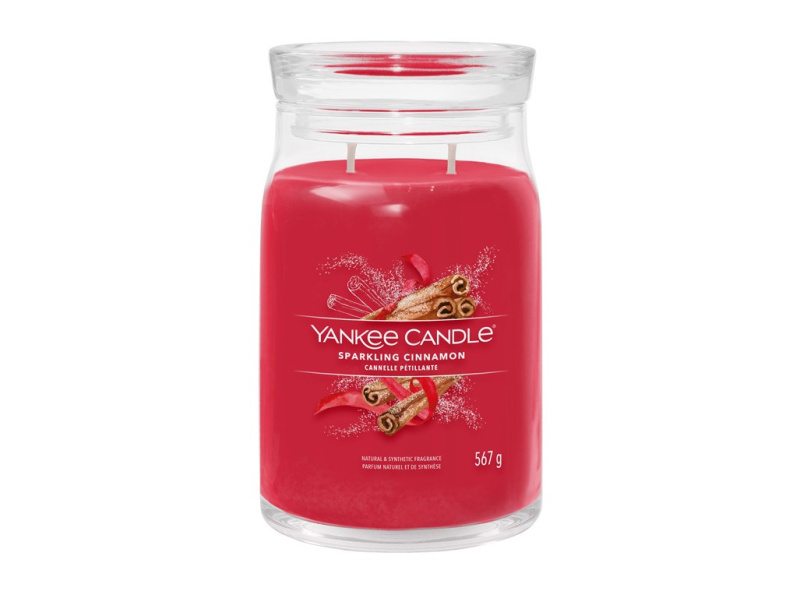 YANKEE CANDLE Signature Vonná svíčka velká 2 knoty Sparkling Cinnamon 567 g