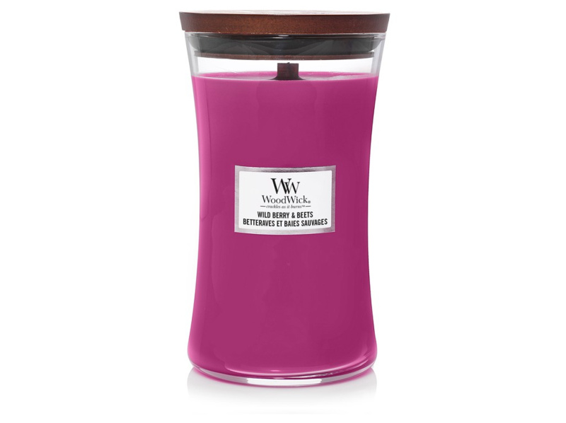 Woodwick Wild Berry & Beets vonná svíčka s dřevěným knotem 609.5 g