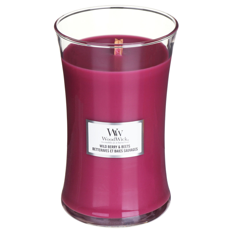 Woodwick Wild Berry & Beets vonná svíčka s dřevěným knotem 609.5 g