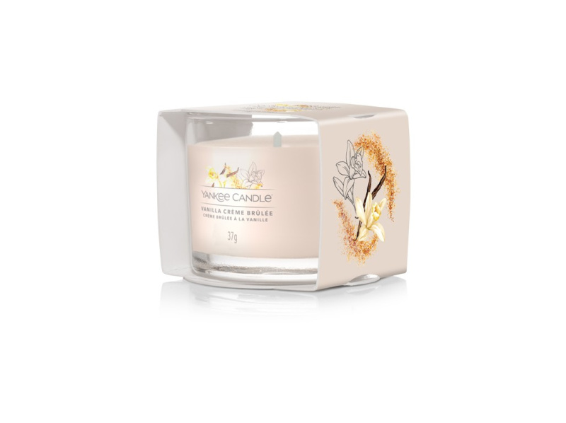 Yankee Candle Vanilla Crème Brûlée votivní svíčka glass 37 g