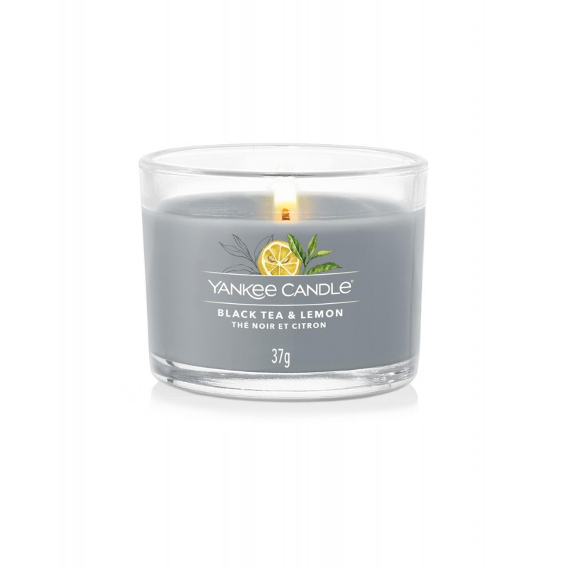 Yankee Candle Black Tea & Lemon votivní svíčka glass 37 g