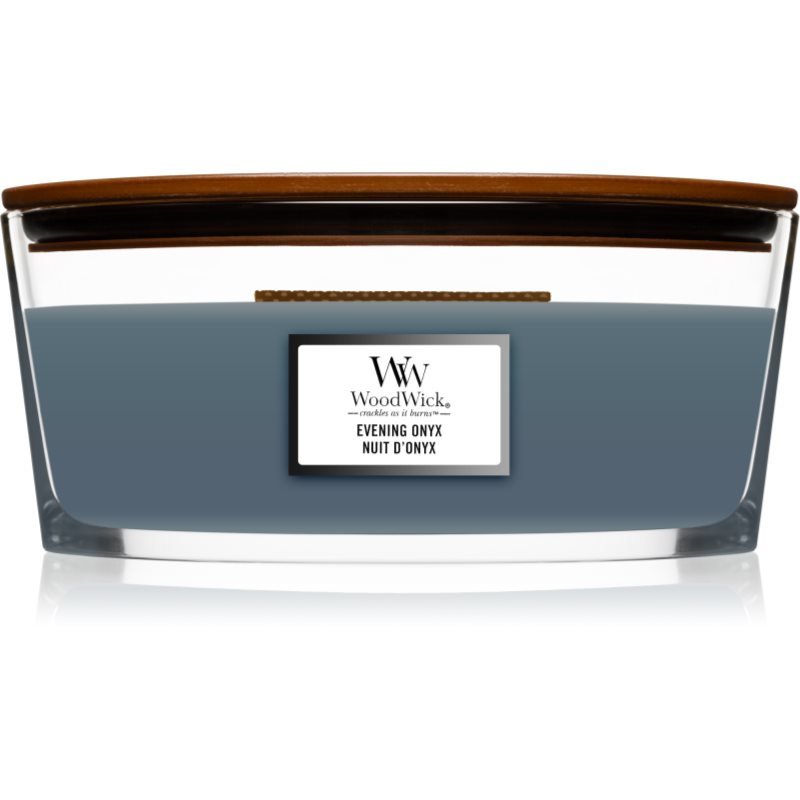 Woodwick Evening Onyx vonná svíčka s dřevěným knotem (hearthwick) 453 g
