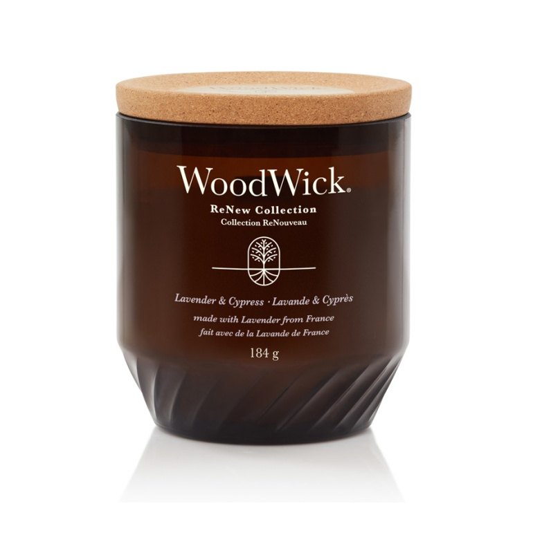 Woodwick Lavender & Cypress vonná svíčka 184 g
