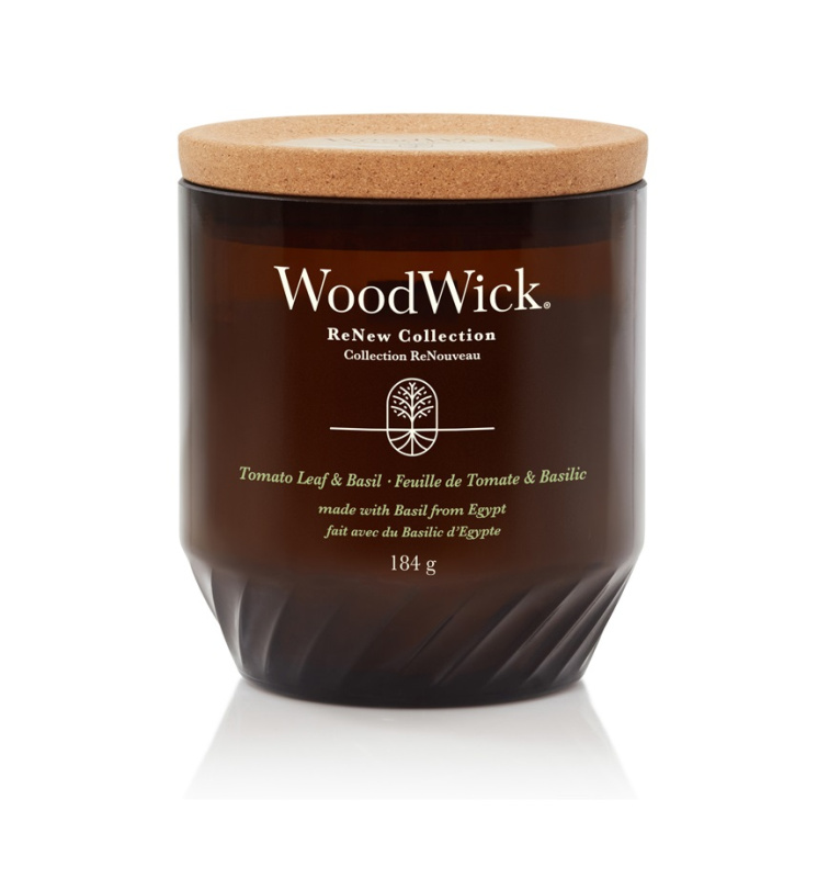 Woodwick Tomato Leaf & Basil vonná svíčka 184 g