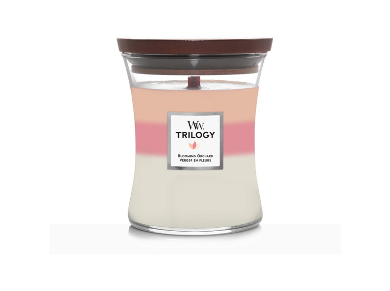Woodwick Trilogy Blooming Orchard vonná svíčka 275 g