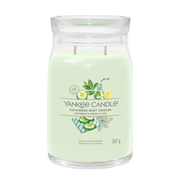 Yankee Candle Cucumber Mint Cooler vonná svíčka Signature 567 g